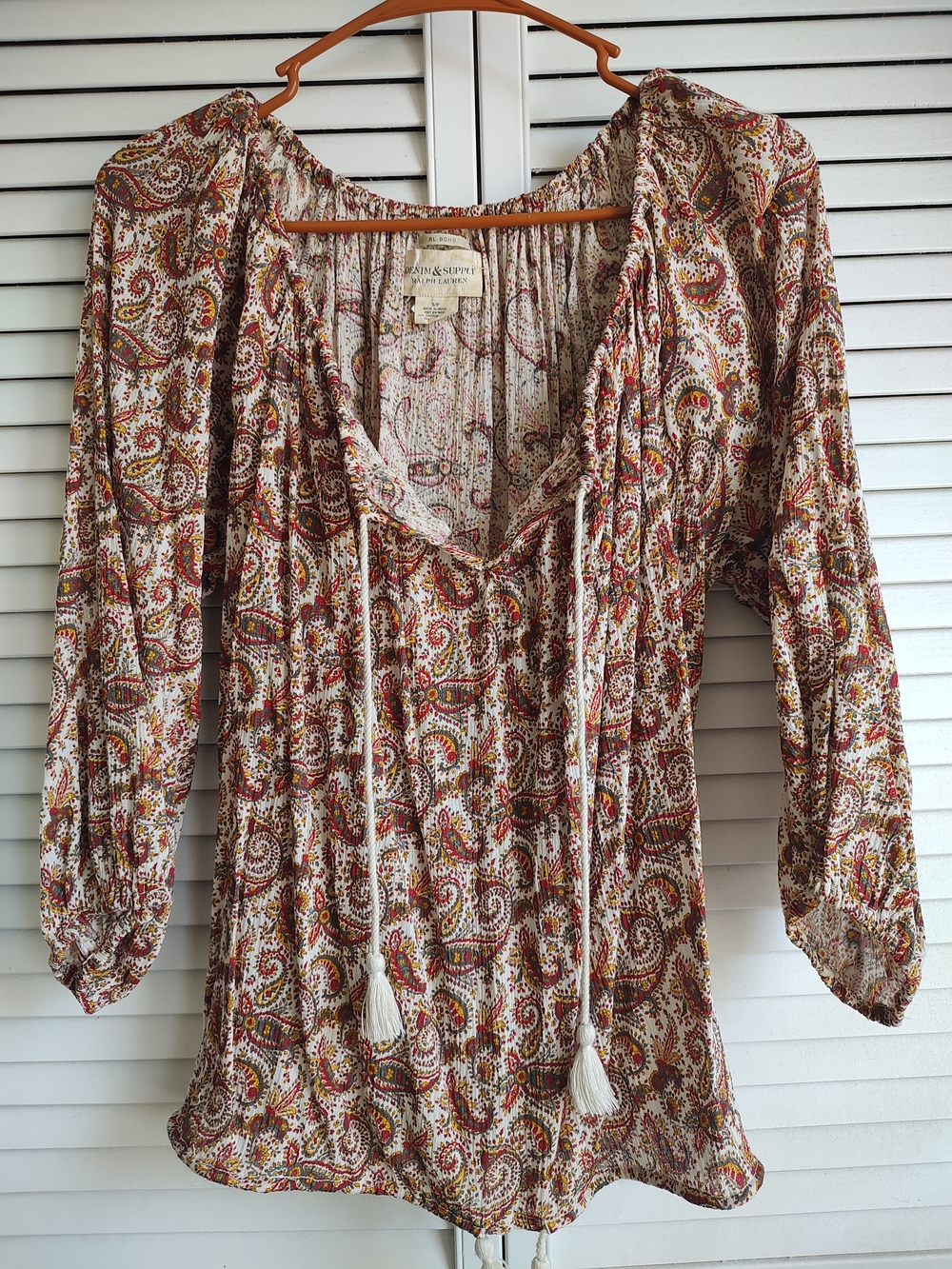Denim & Supply Ralph Lauren Cream Paisley Blouse
